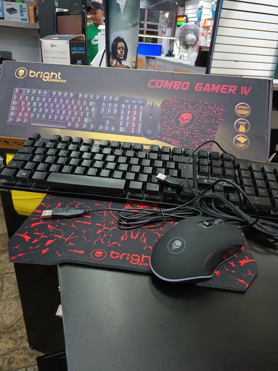 KIT GAMER, TECLADO, MOUSE E MOUSEPAD - Foto 3