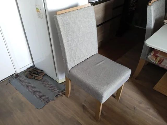 Cadeira de jantar estofada s/ braços em Tecido Cinza 100 cm x 50 cm x 58 cm - Foto 5