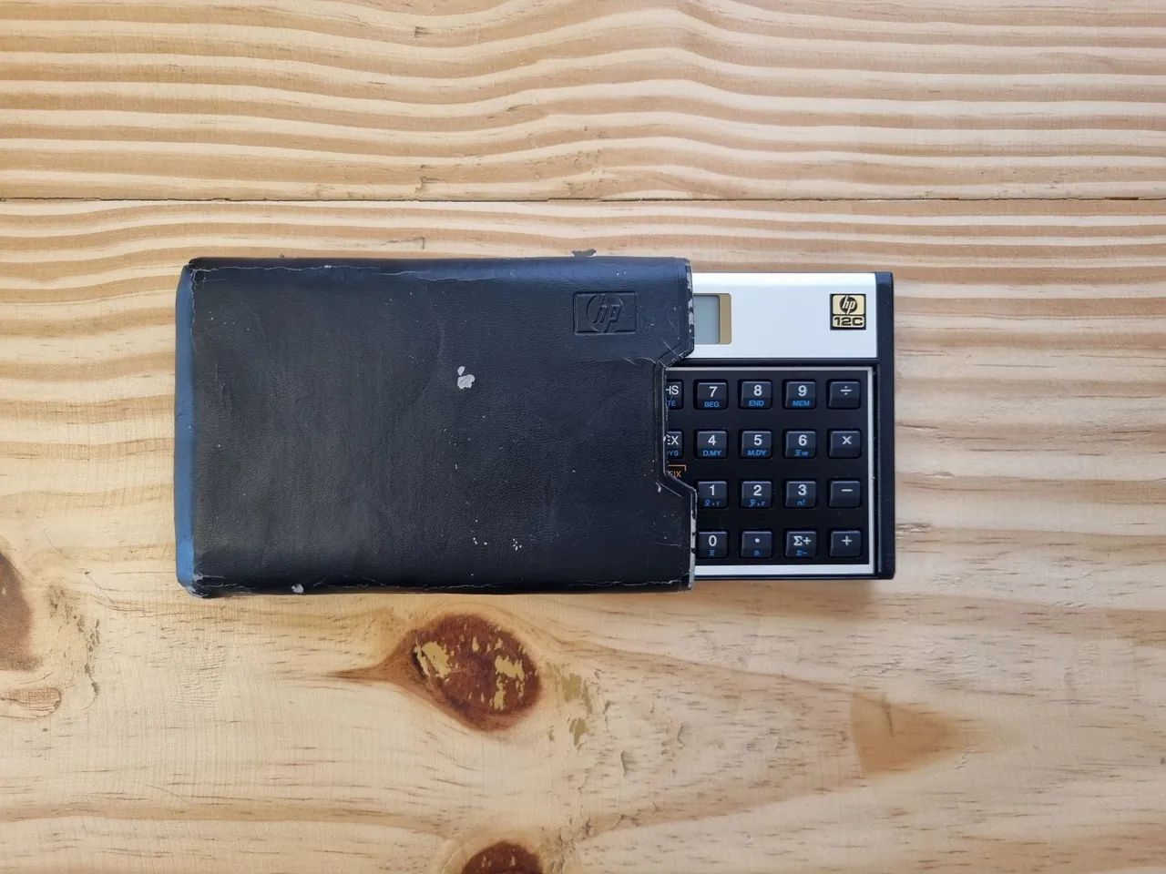 Calculadora HP 12C + Guia do usuário + Capa original em couro - Foto 4