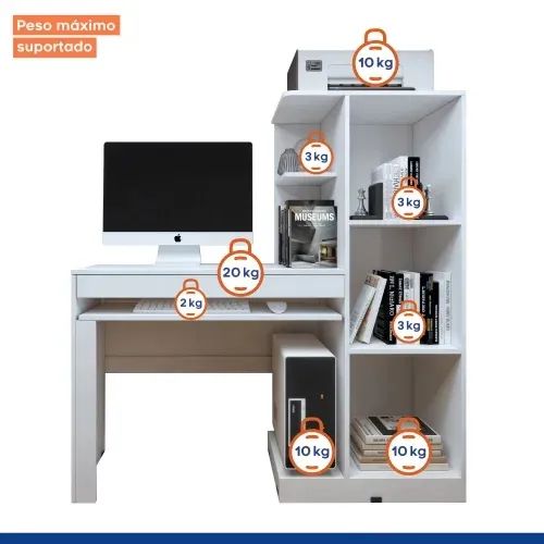 Escrivaninha com Armário Integrado - Perfeito Home Office - Foto 2