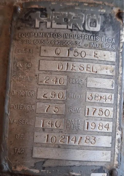 Bomba d'água industrial usada com motor acoplado  - Foto 6