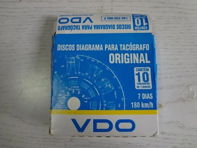 Caixas Disco Tacógrafo Analógico 180km Semanal C/ 9unid. Branco - Foto 2