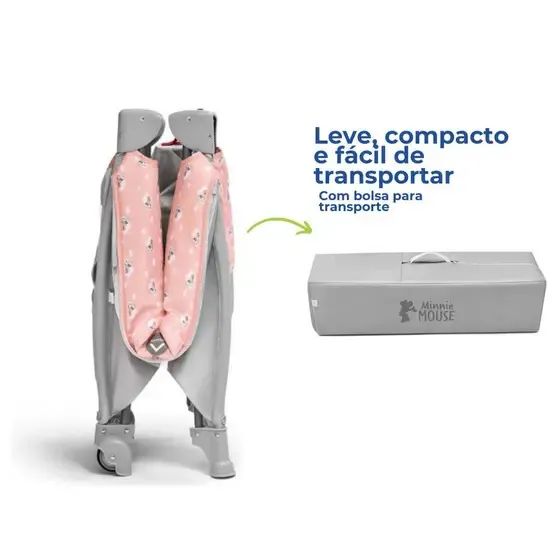 Berço Chiqueirinho Portátil Cercadinho Bebê Minnie - Foto 5