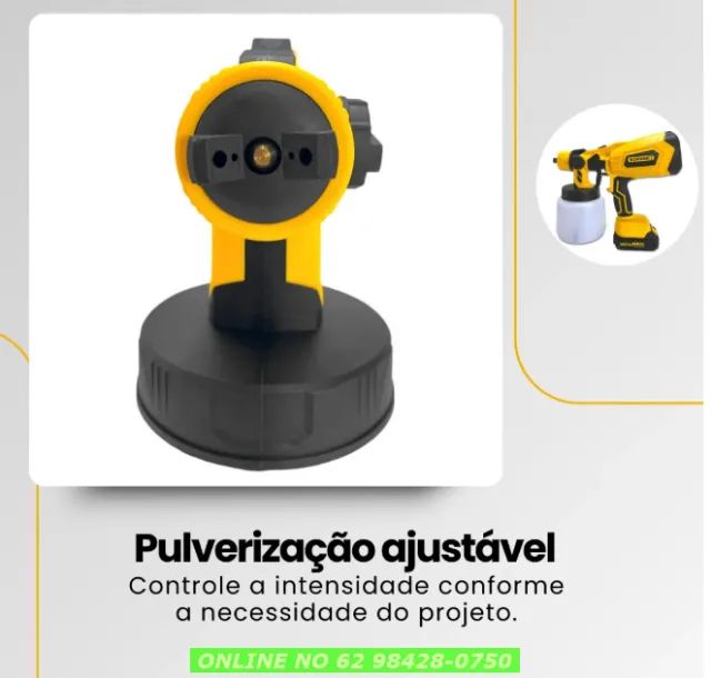 Pistola Pintura A Jato Compacta Tintas C/ 2 Baterias Profis - Foto 4