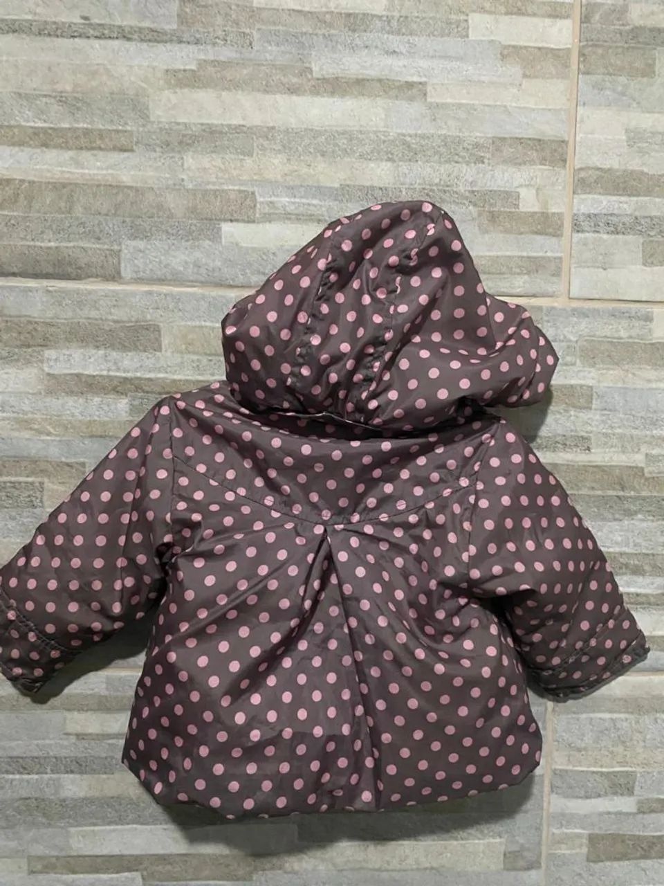 Casaco Infantil de Poá Rosa e Marrom - Foto 4