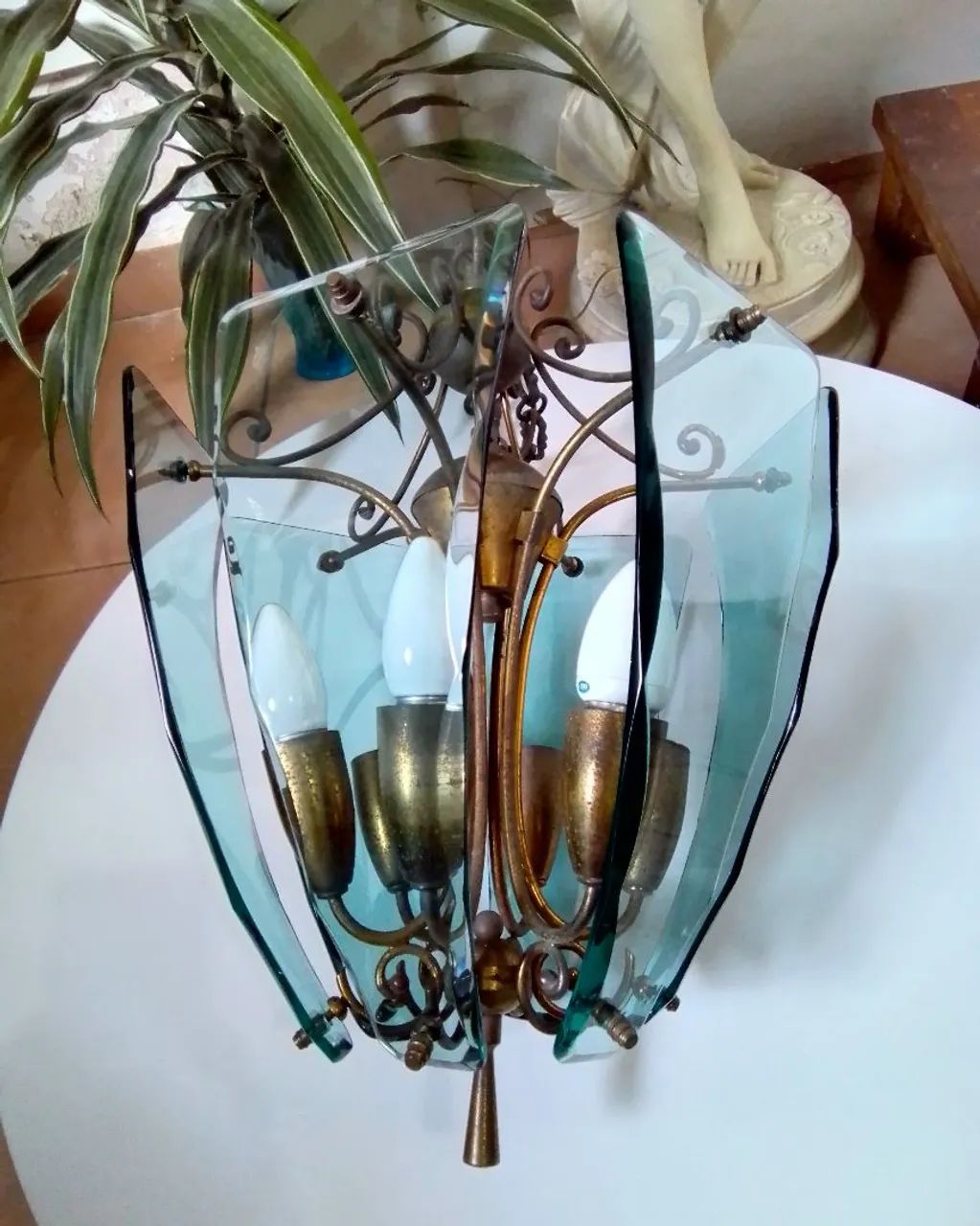 Lustre vintage em vidro verde - Foto 5