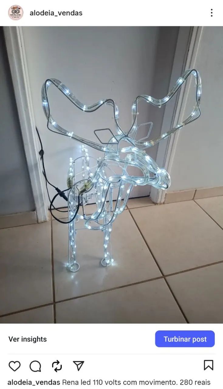 Rena natal com led e movimento