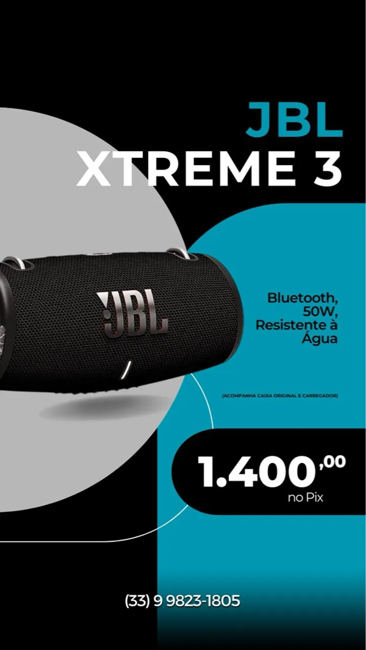 JBL Xtreme 3 - Bluetooth, 50W, Resistente à Água