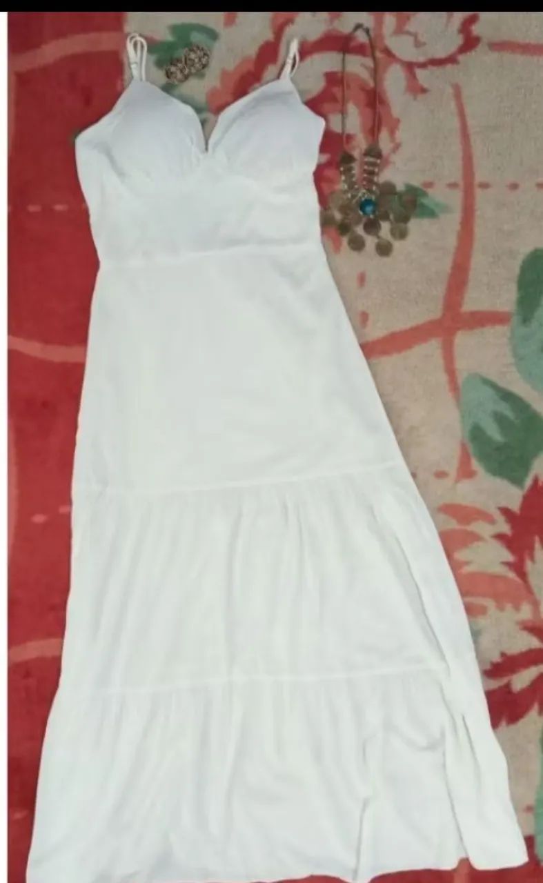 Vestido Longo Branco/ off white Tam M