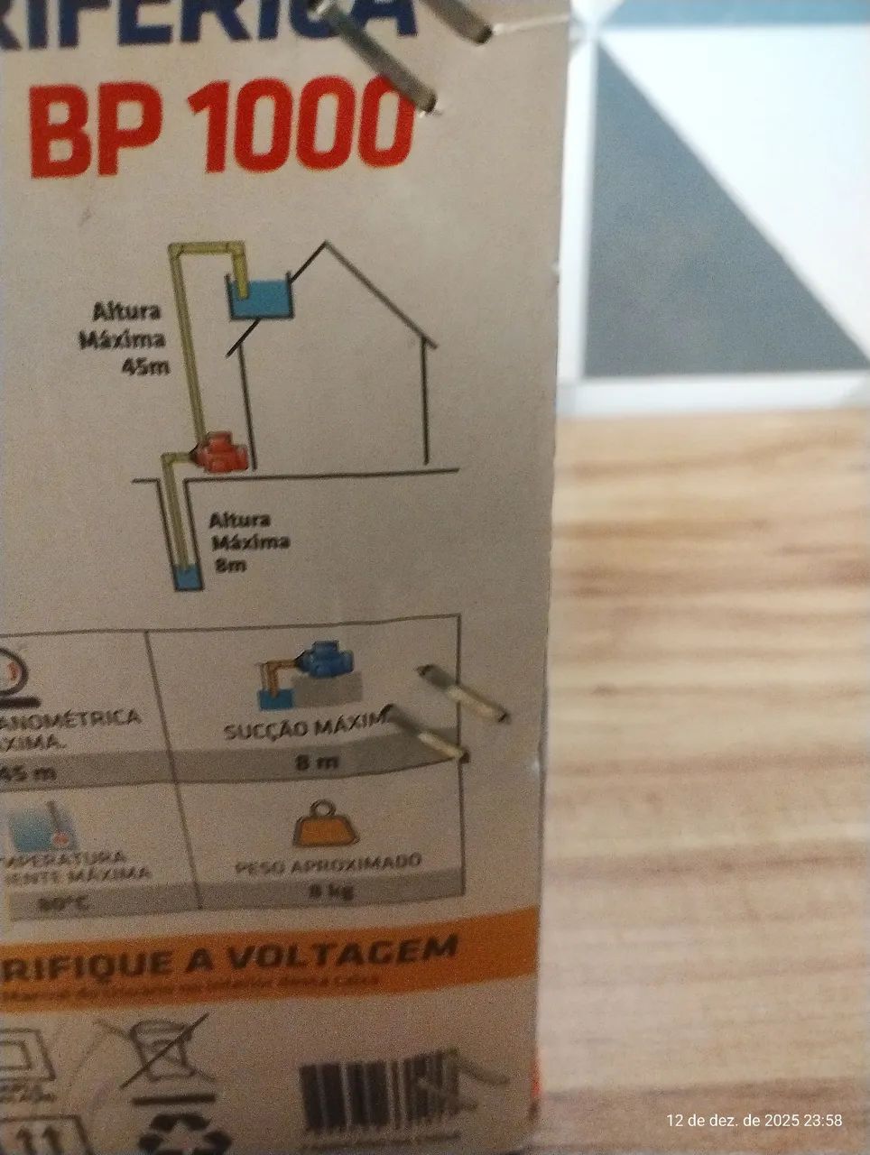 BOMBA PERIFERICA BP 1000 INTECH MACHINE64717383207810122