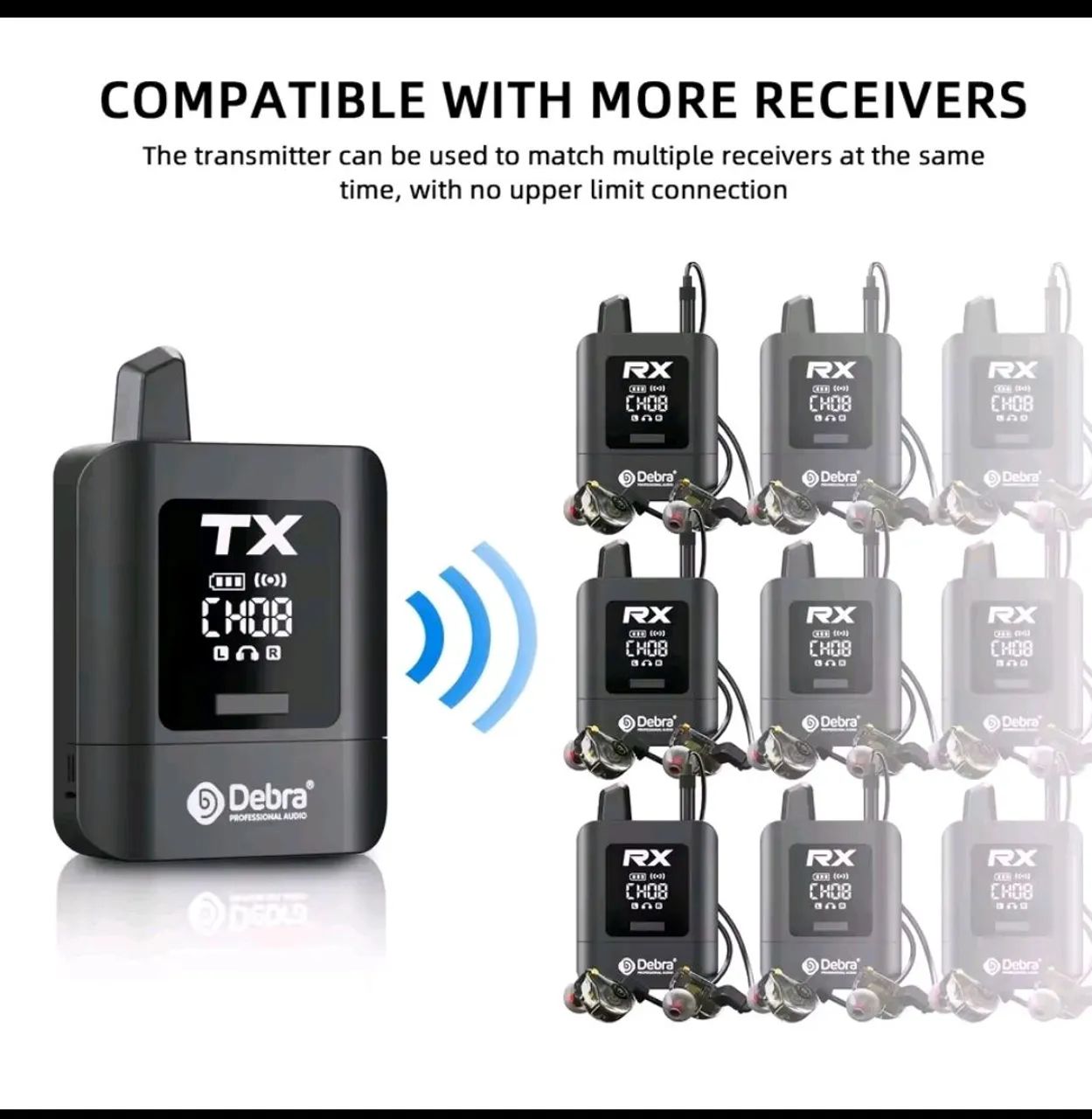 Retorno de Fone sem fio Debra St-mini sinal digital 2.4ghz - Foto 4