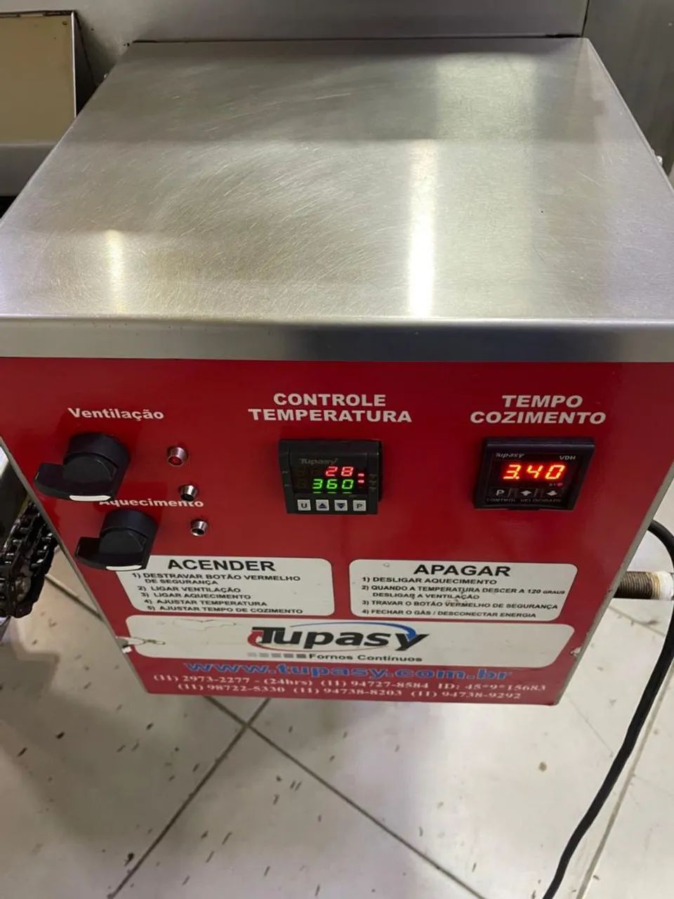 Forno esteira gás para Pizza lanchonete restaurante Industrial - Tupasy Am 55  - Foto 4
