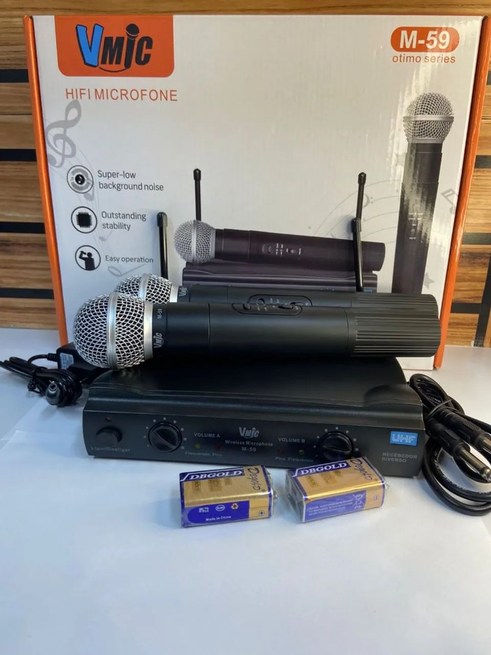 Microfone Sem Fio Duplo Vmic M-59 - Ótimo para Karaokê! - Foto 3