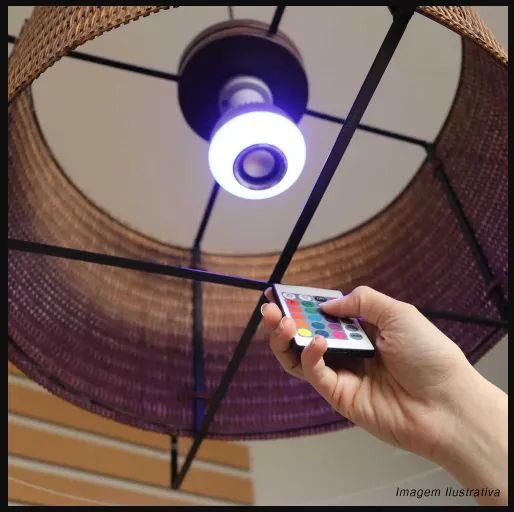 Caixa de som - L âmpada Musical Led Rgb Bluetooth - Som e Controle - Foto 4