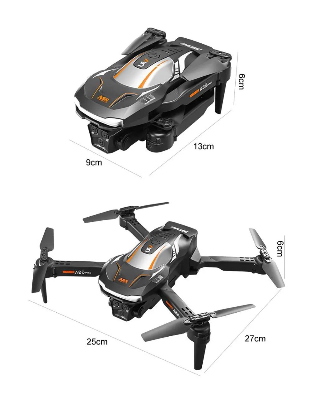 Drone com câmera A88 com controle tag e88 e99 gt3  - Foto 4