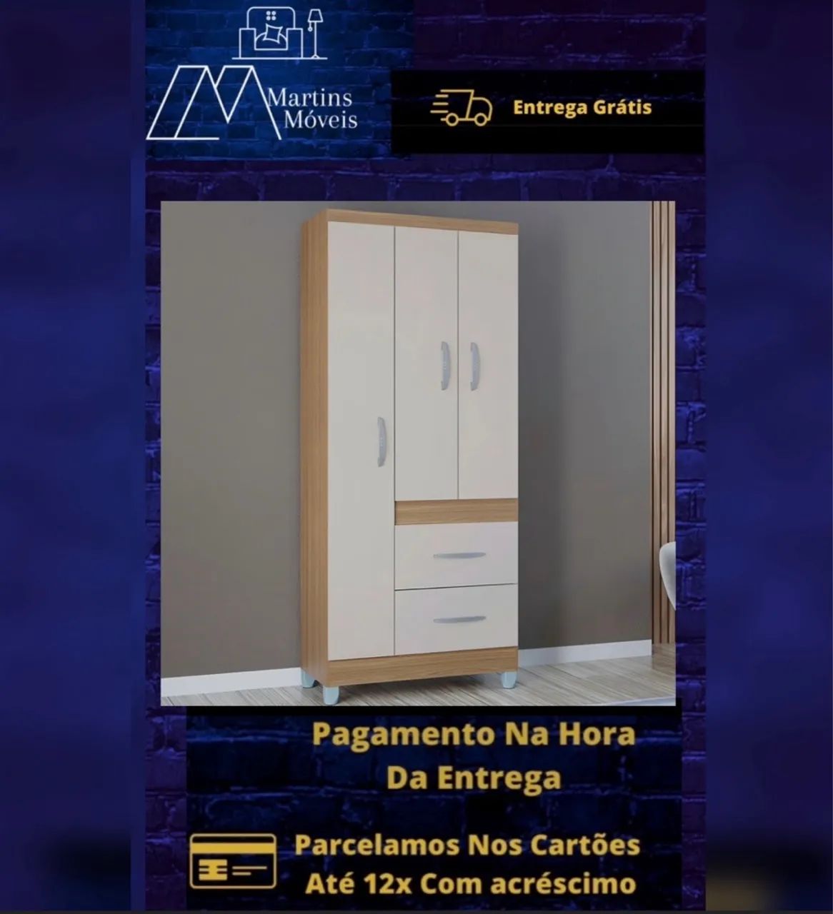 GRANDE PROMOÇÃO*GUARDA ROUPA 3 PORTAS ATENAS  ENTREGA GRÁTIS ACEITA CARTÃO