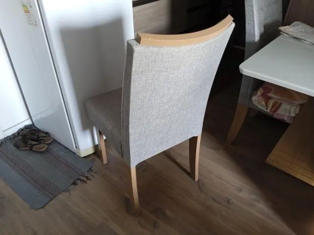 Cadeira de jantar estofada s/ braços em Tecido Cinza 100 cm x 50 cm x 58 cm - Foto 3