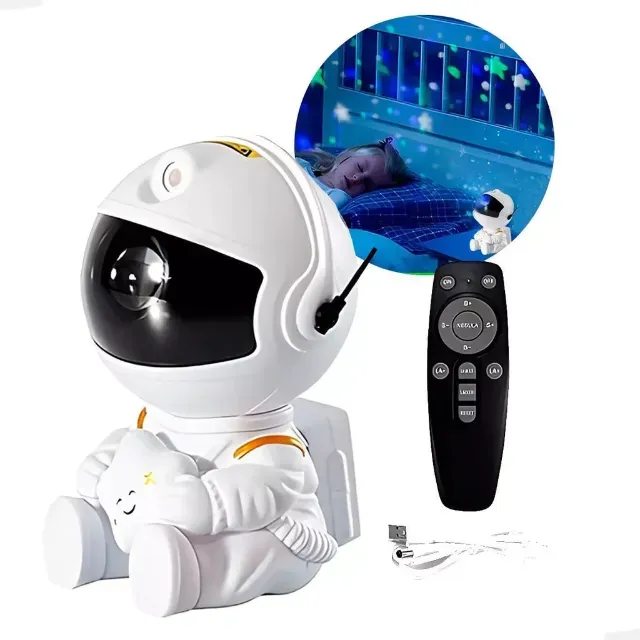 Mini Projetor De Luz Noturna Estrela De Astronauta Decoração Para Galáxia Luz De a Girado