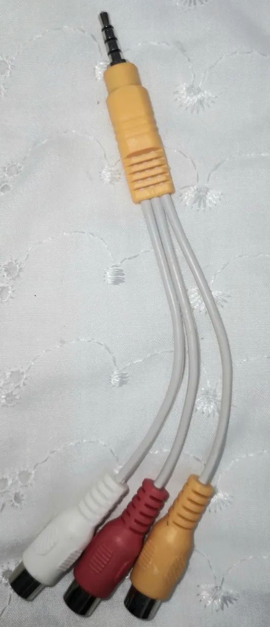 Cabo Adaptador P2 4 Vias P3x3RCA Usado - Foto 4