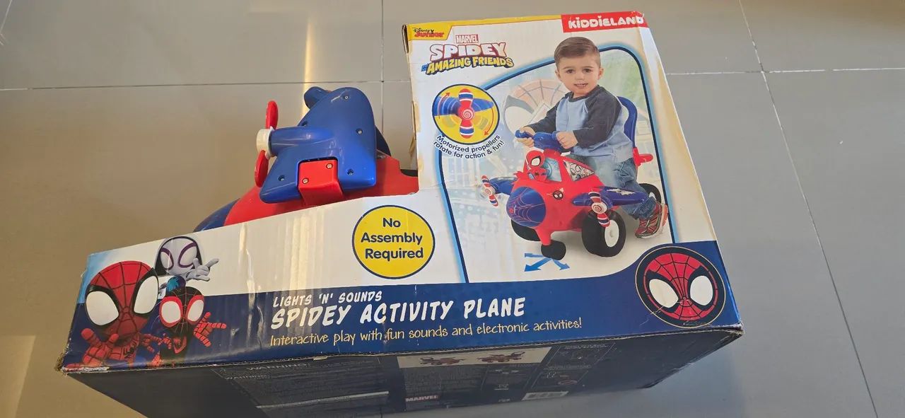 Carrinho-avião com Atividades Kiddieland Spidey (importado)<br>Criança - Foto 2