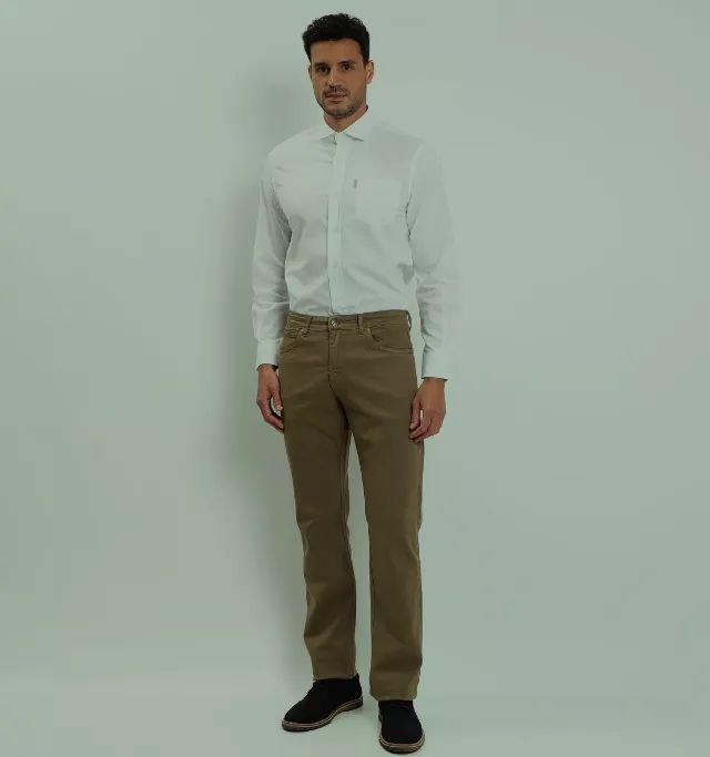 Calça Ustop em sarja stretch regular - tam. 50