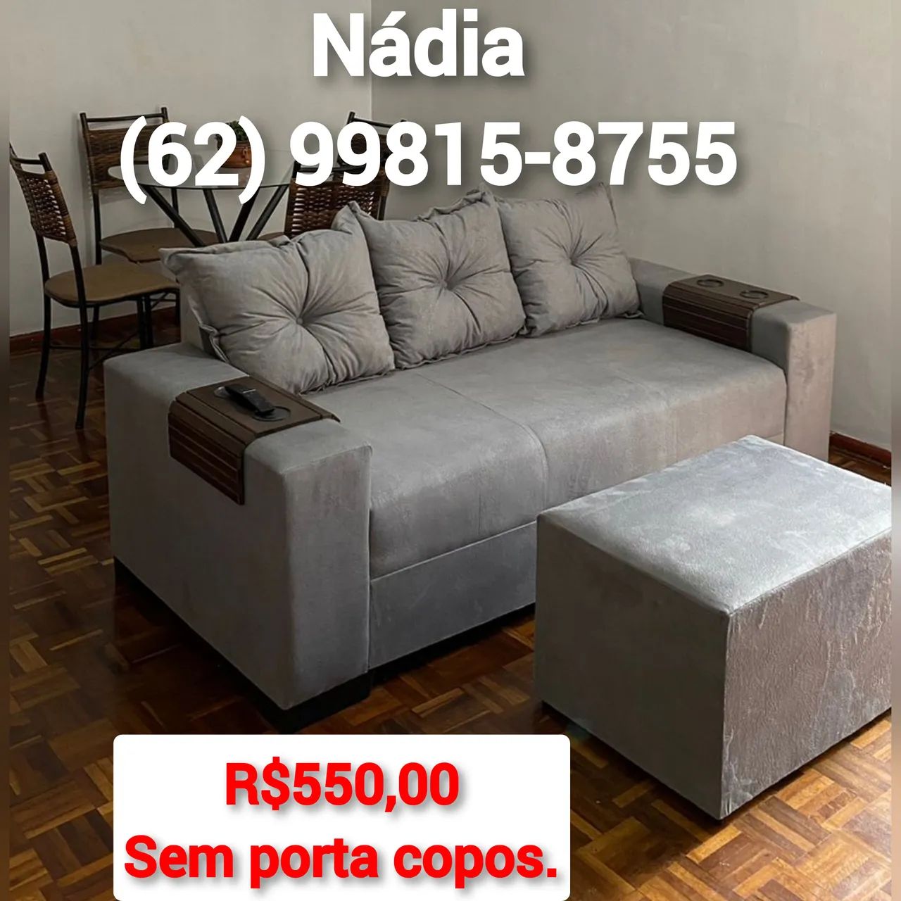 SOFÁ simples com puff