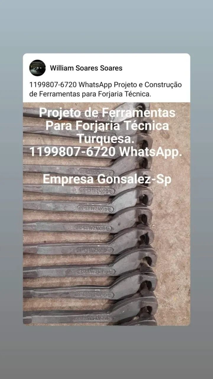 Projeto de Ferramentas para Forjaria de Turquesa. 
