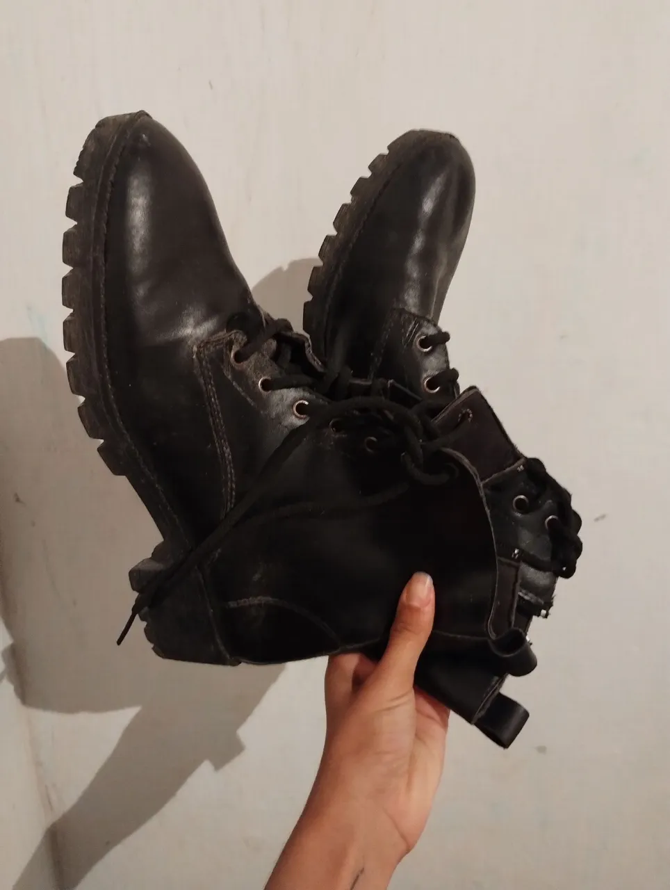 Bota de couro preta