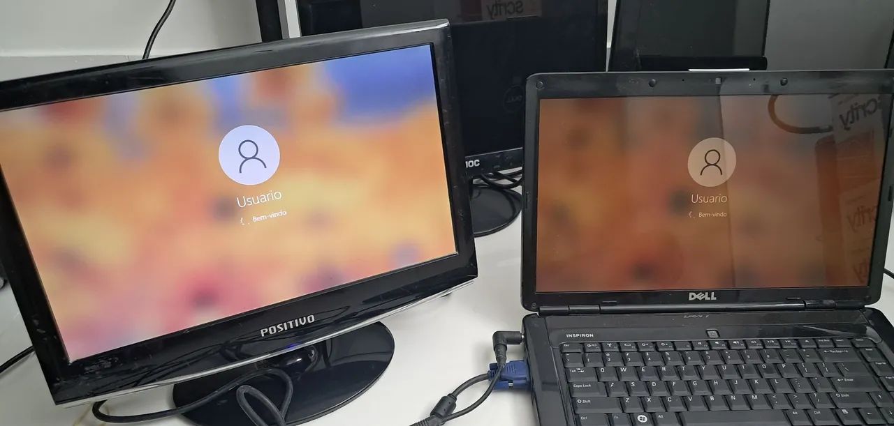 Vendo 04 Monitores Usados Funcionais (19" e 16") - Philips, AOC e Positivo - Foto 2
