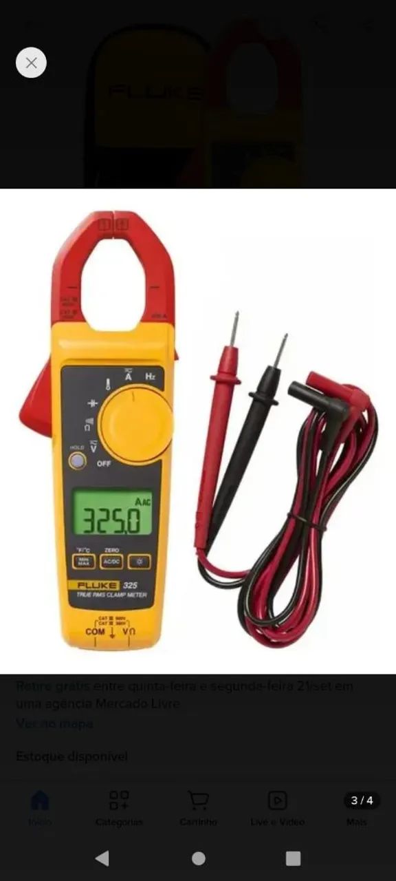 Alicate amperimetro fluke 400 a 600v 325 - Foto 2