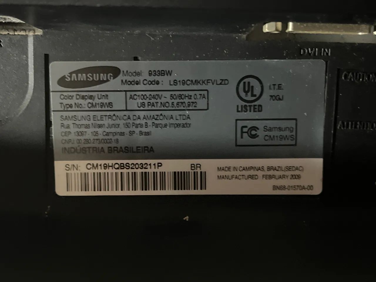 MONITOR Samsung, modelo SyncMaster 933 - Foto 3