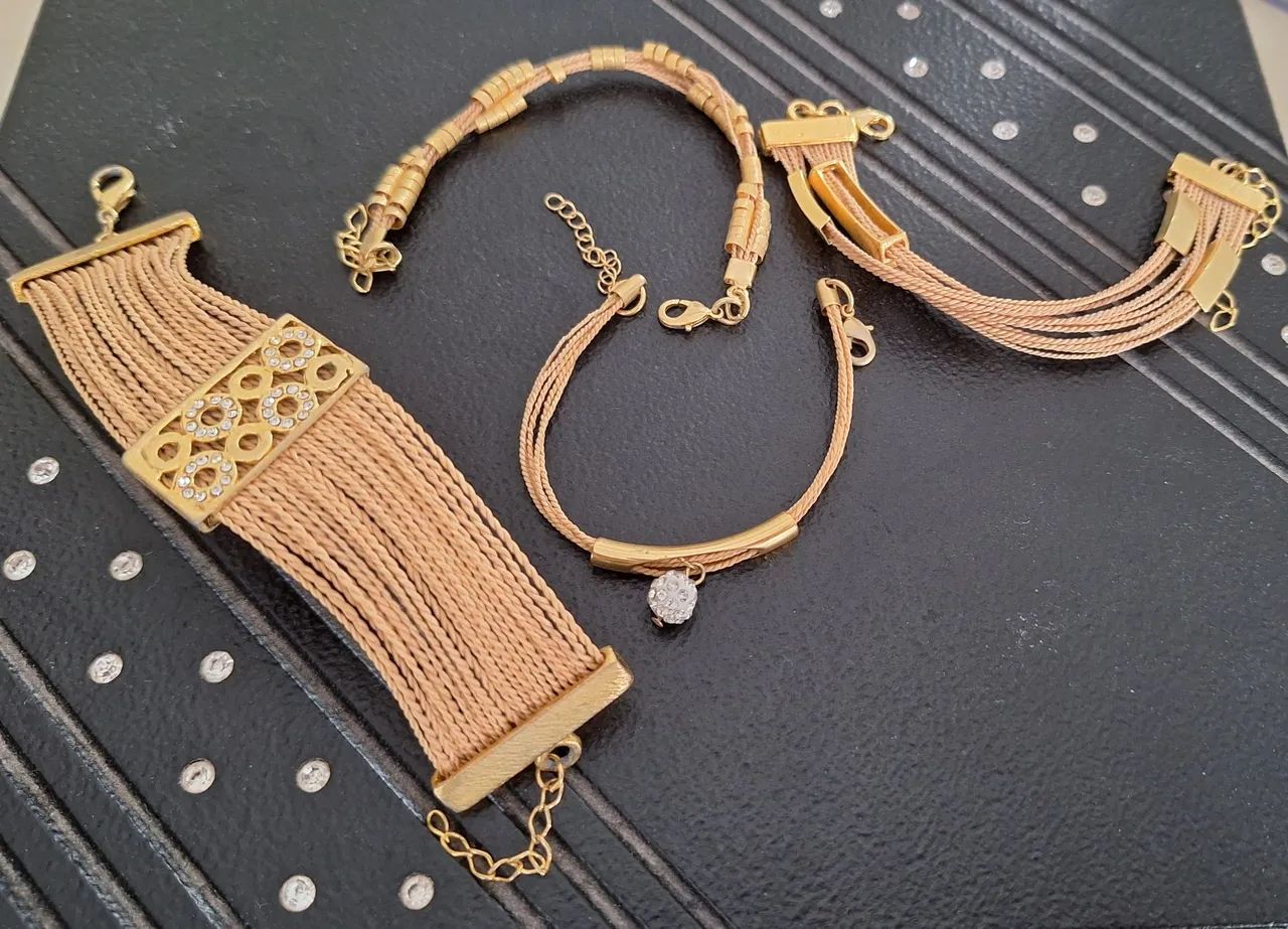 Conjunto de 3 pulseiras rústicas  - Foto 2