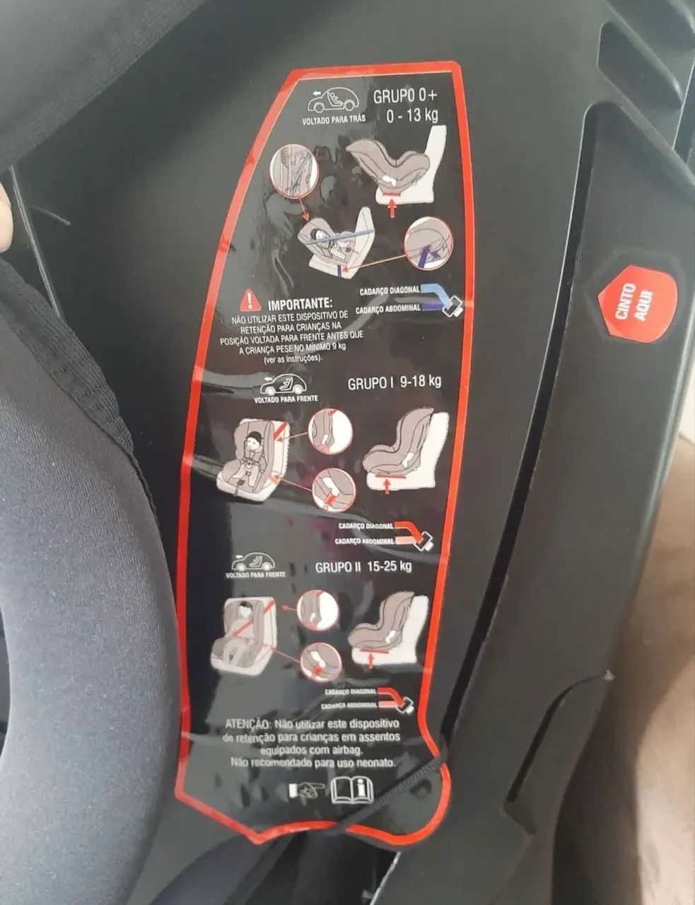 Cadeirinha até 36 kg 