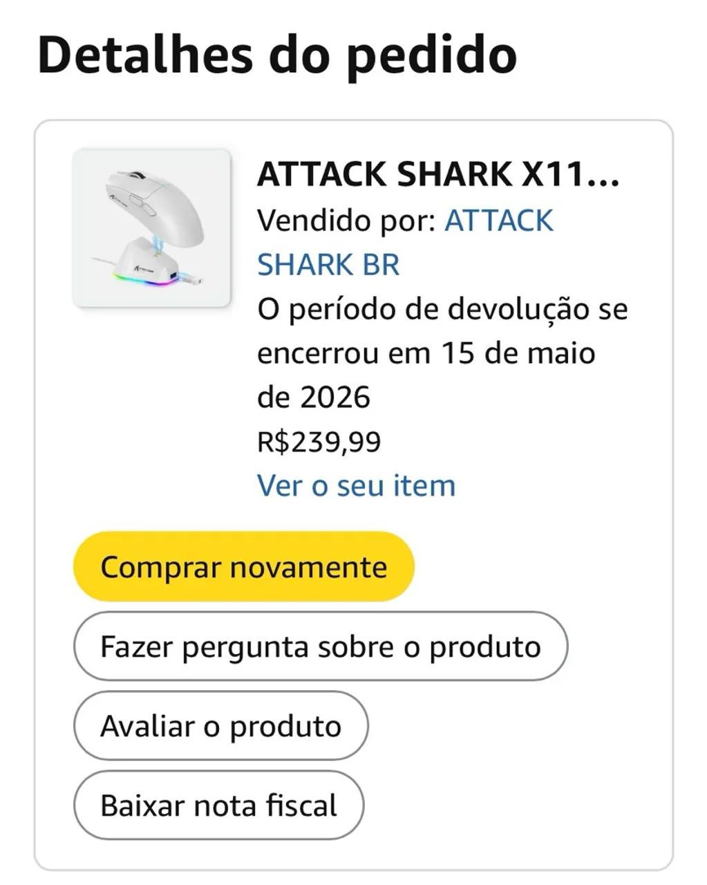 Attack Shark X11 Na Caixa - Foto 4