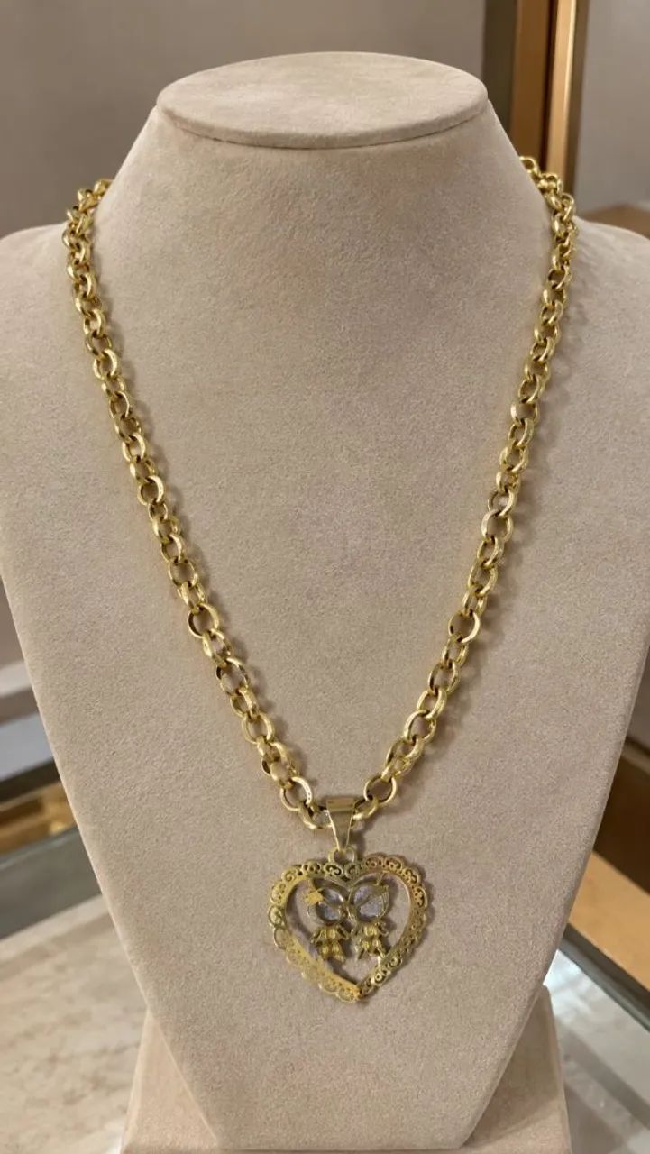 Colar em ouro pingente de coração  - Foto 2