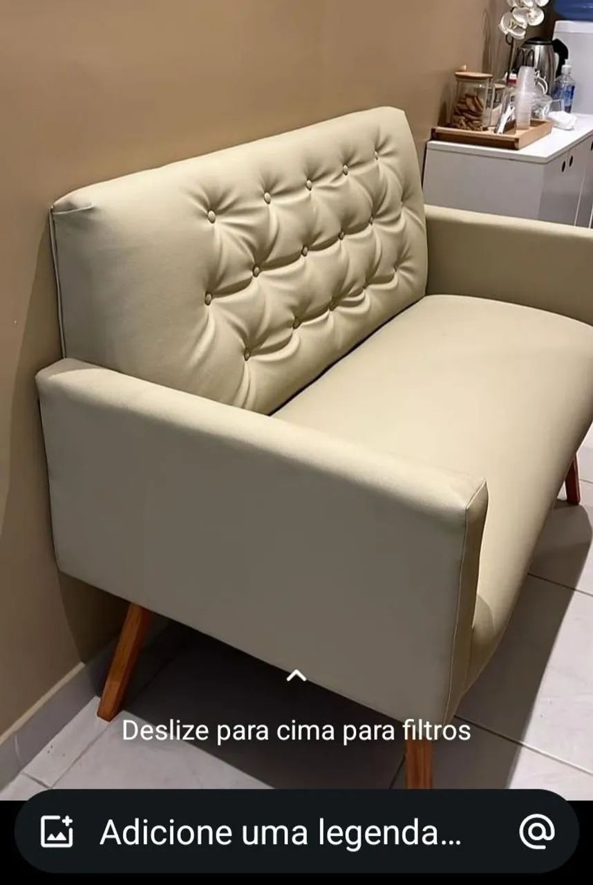 Namoradeira de 1 metro e 20 em top couro  sobre encomenda, contato *  - Foto 2