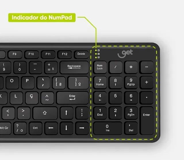 Kit Teclado e Mouse Sem Fio USB Get Compact 2 - Foto 2