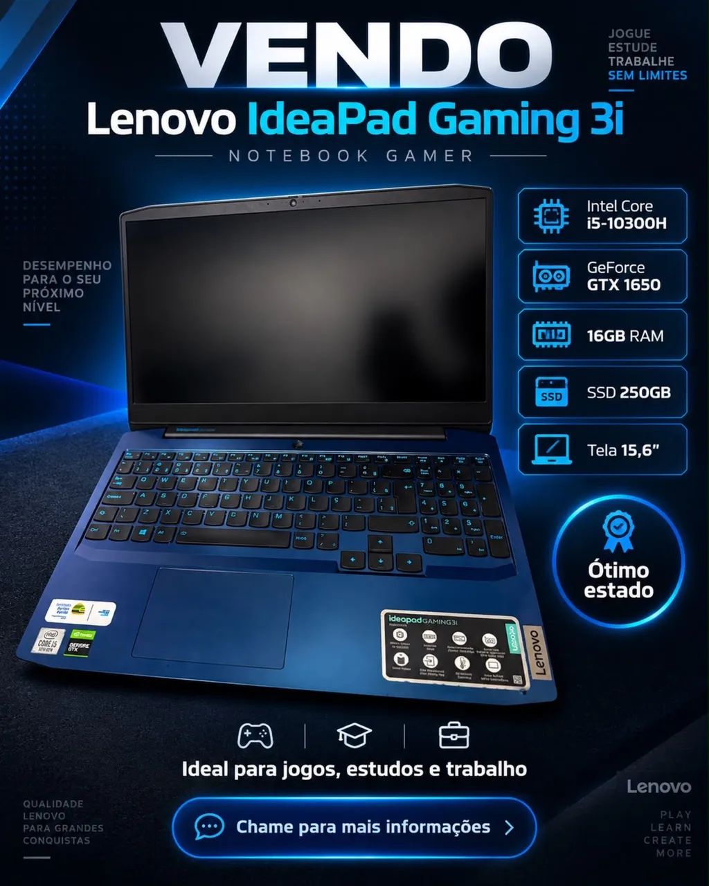 Notebook Lenovo Ideapad Gaming 3i - Foto 4