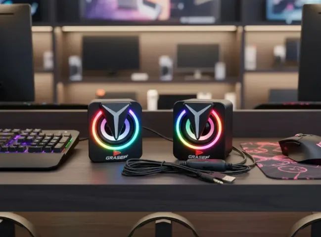 Caixinha de som LED PC notebook TV nova, lacrada! - Foto 4