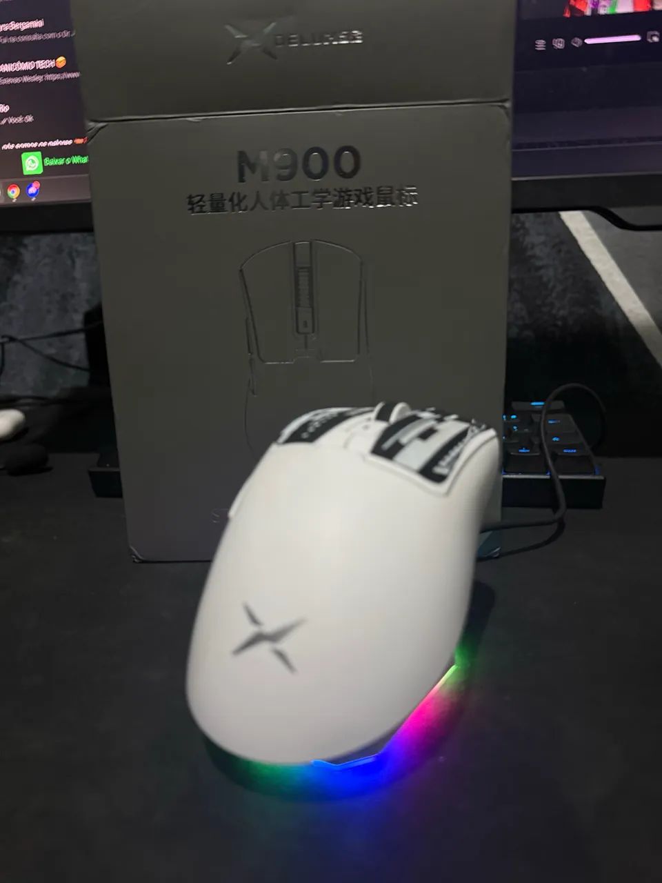 Mouse Gamer Delux M900 RGB Branco - Leve e Ergonômico - Foto 3