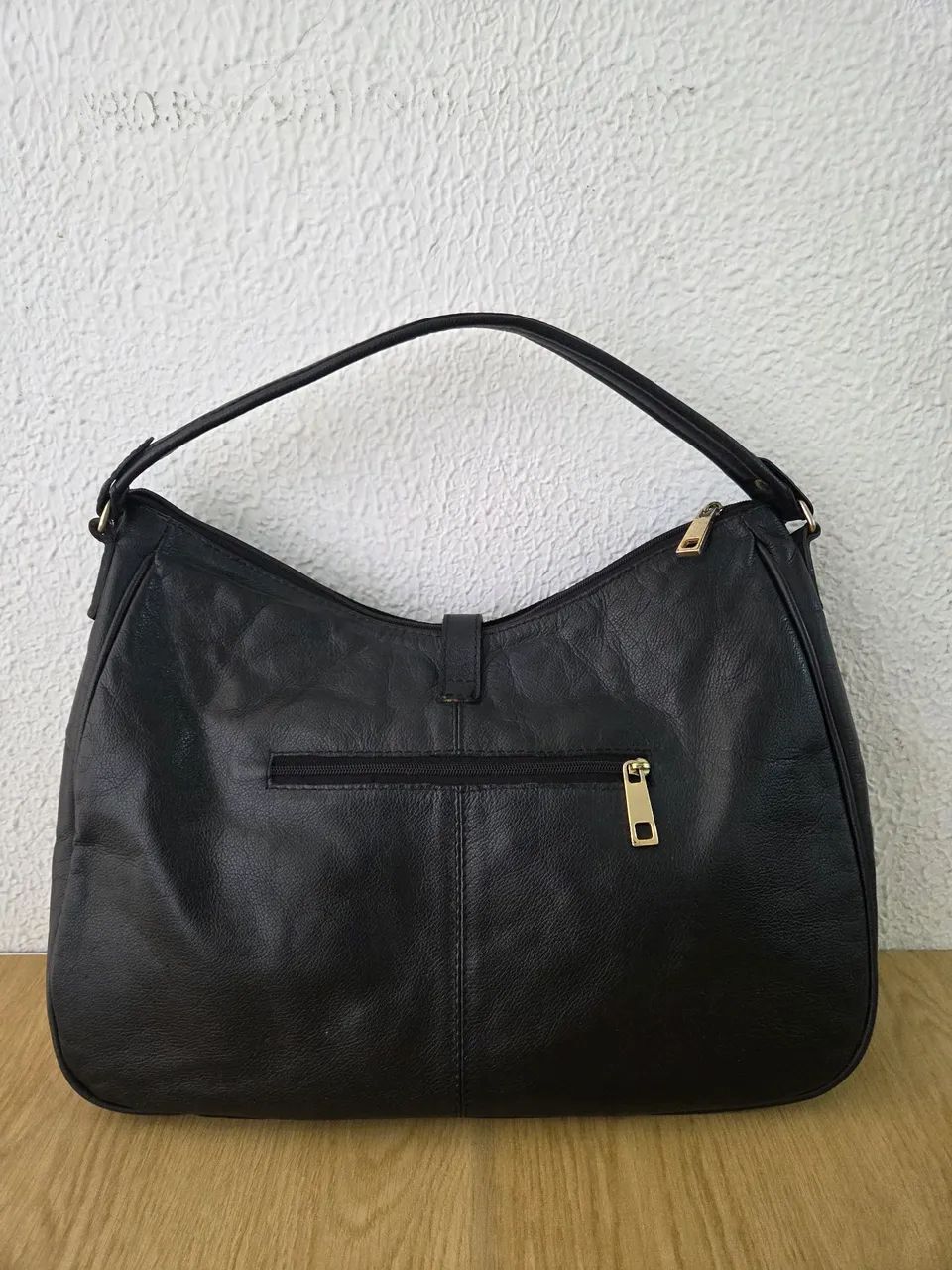 bolsa le postiche couro legitimo preta - Foto 2