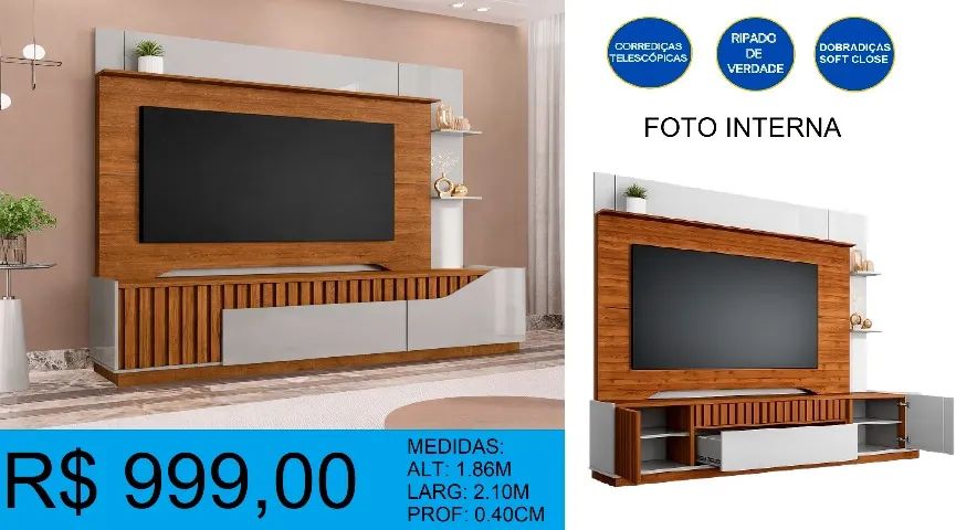Home para sala até 70 polegadas - Compre hoje e receba em até 2 dias úteis