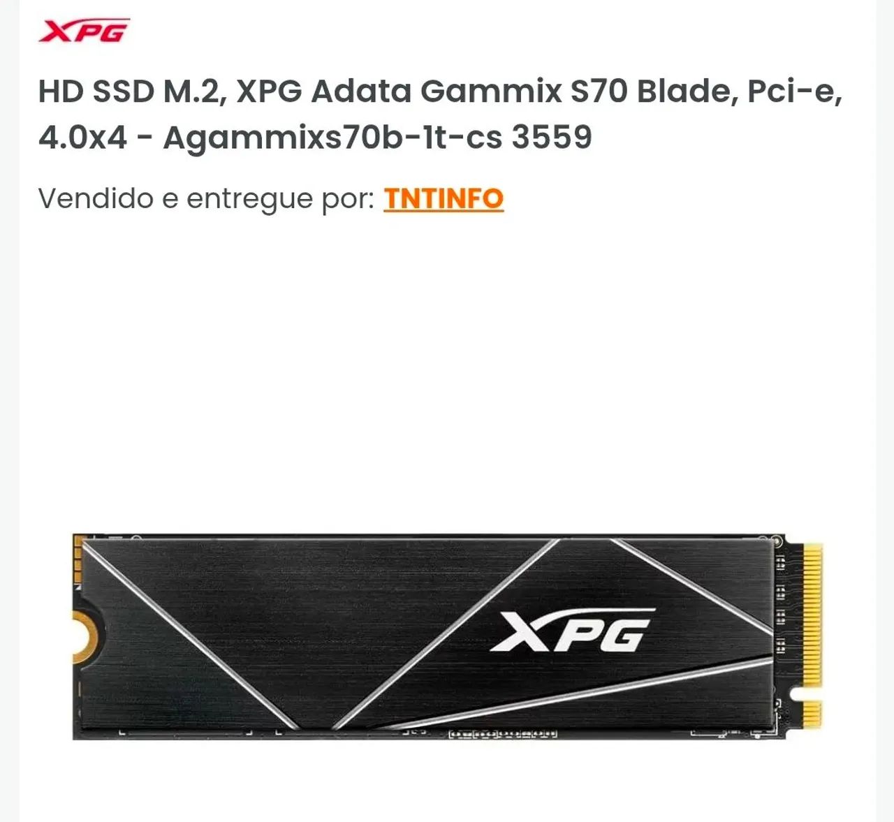 SSD M2 1TB XPG S70 BLADE PCIe 4.0 - Foto 2