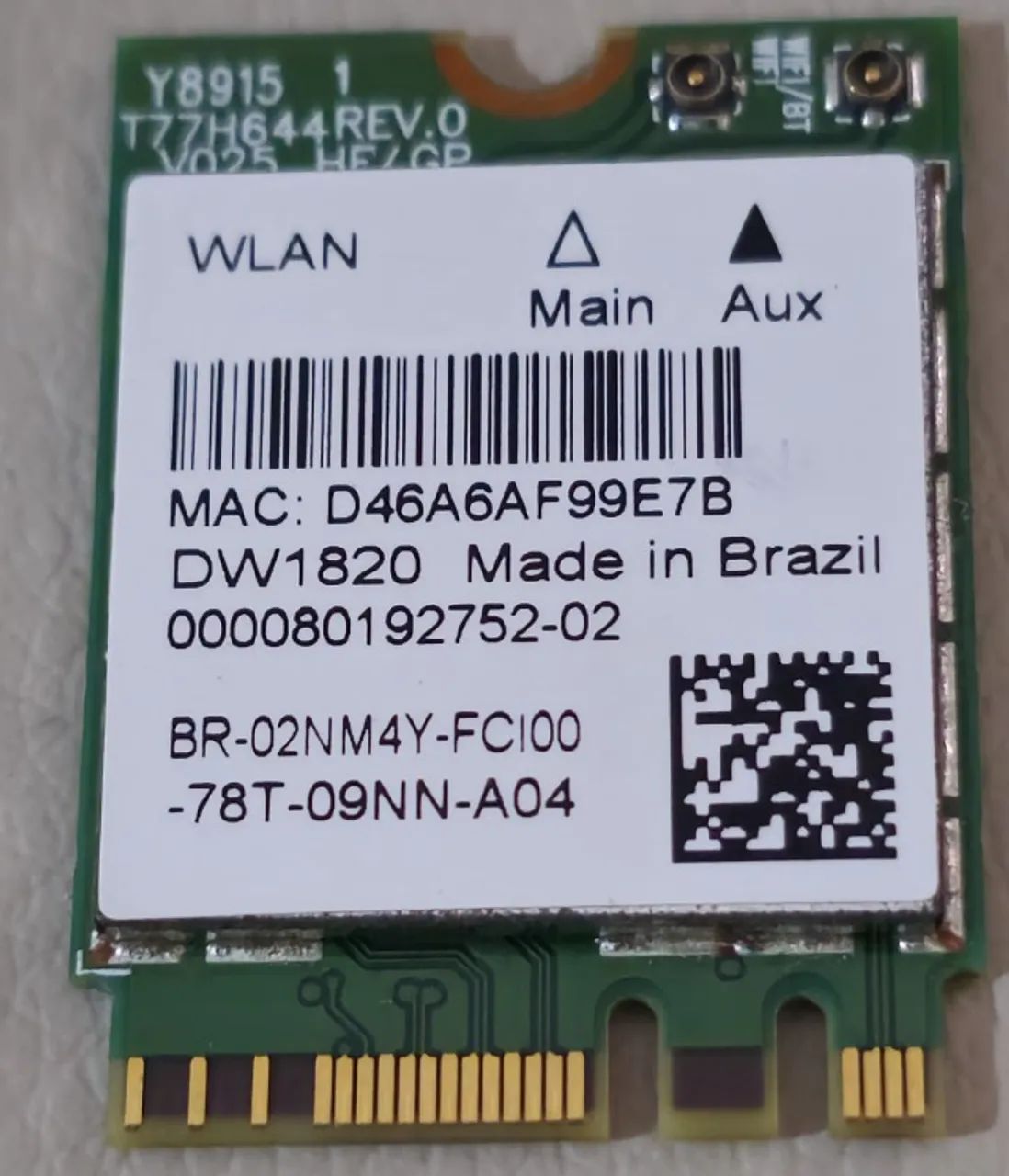 Placa Wifi Dual Band Dw1820 2.4 E 5 Ghz 867mbps + Bluetooth
