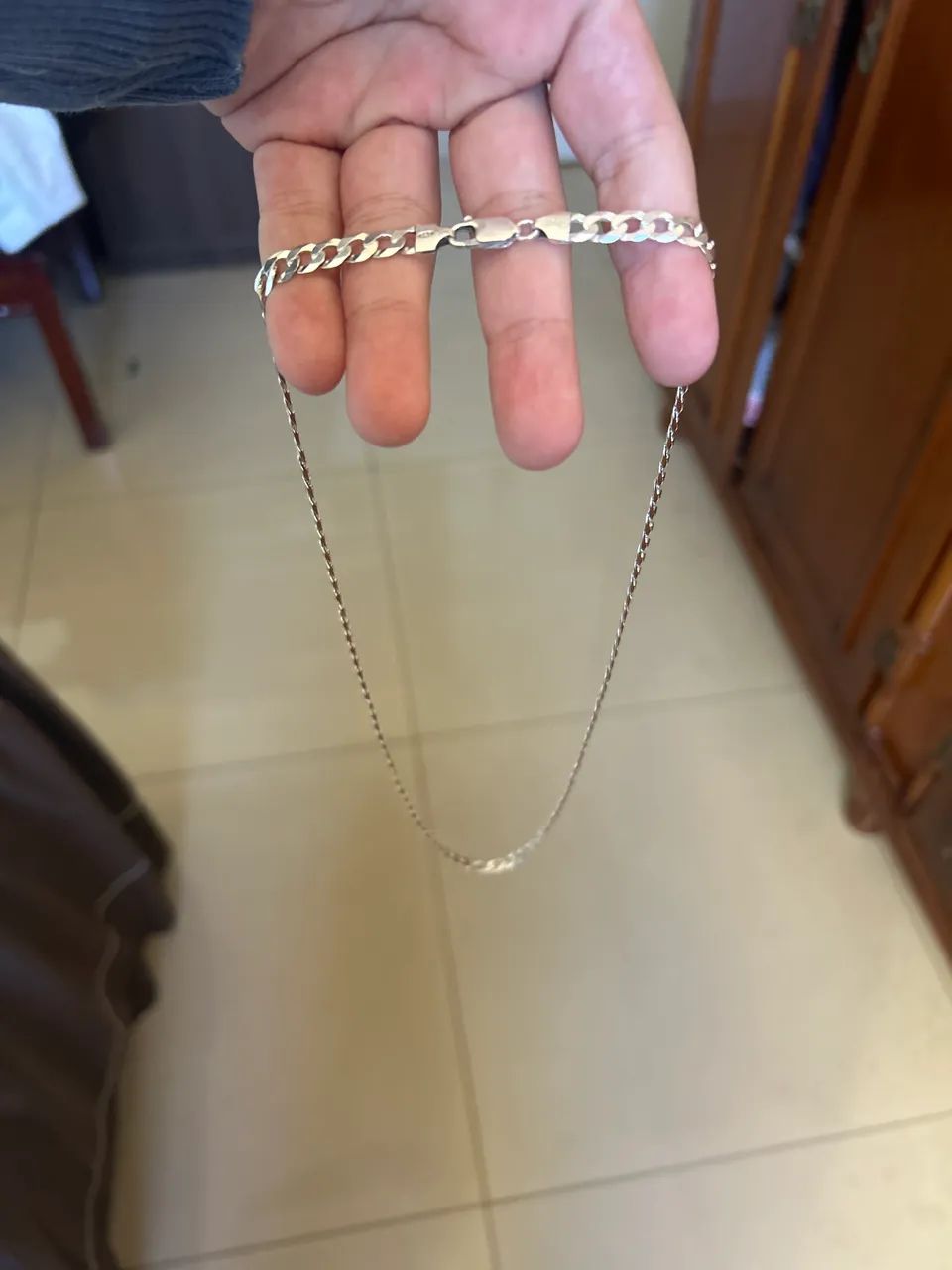 Vendo Kit de Corrente e Pulseira de Prata 925 - Foto 2