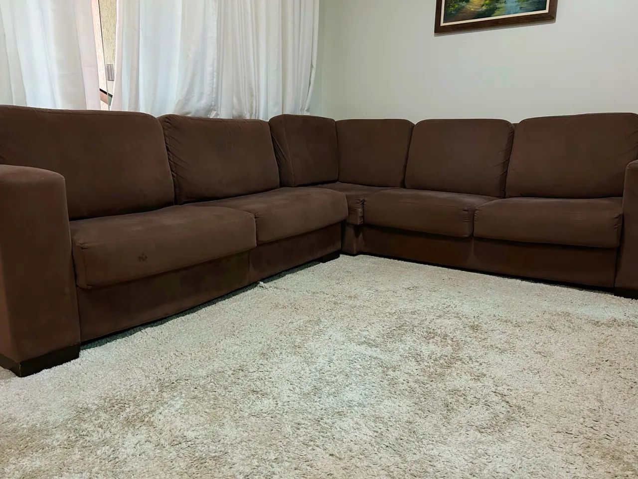 SOFÁ EM L - MARRON / NOVO  - Foto 5