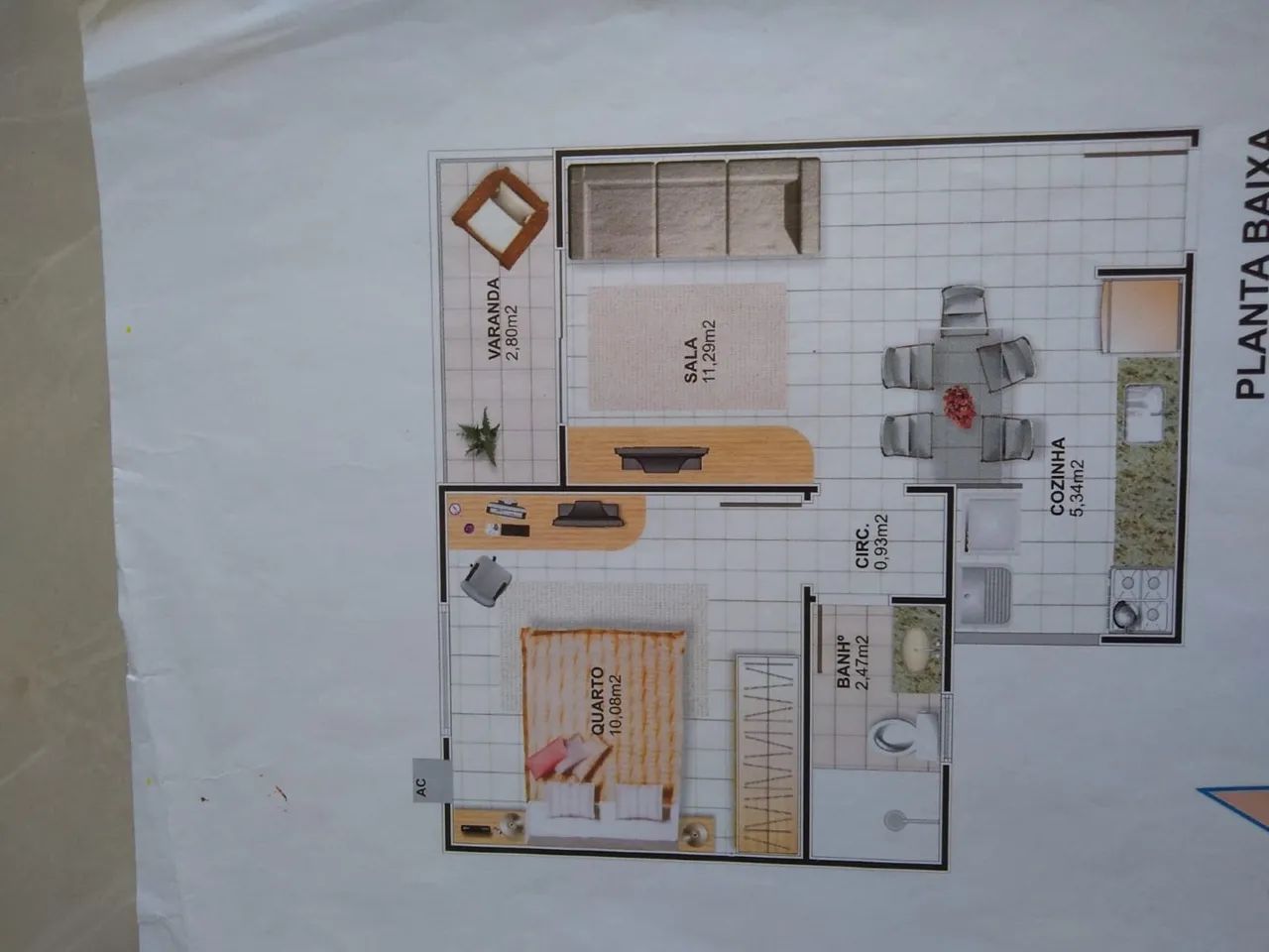 Apartamento de 1 quarto 