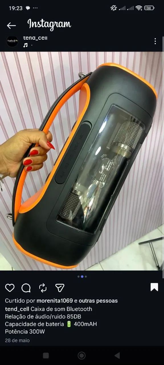 CAIXA DE SOM 300W + DOIS MICROFONES- ENTREGA GRÁTIS- ELETROMEX  - Foto 2