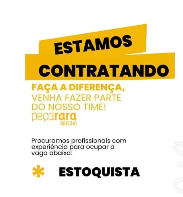 Vaga de emprego ESTOQUISTA