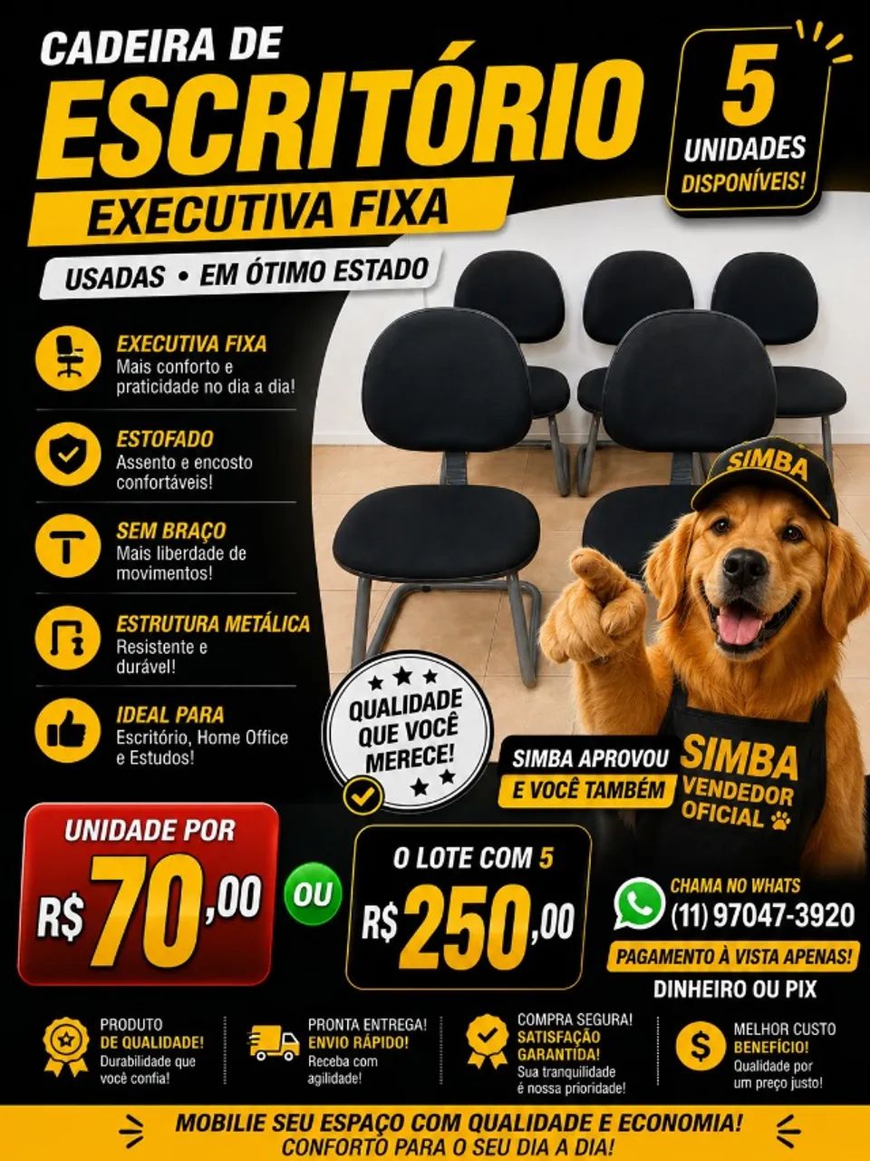 CADEIRA EXECUTIVA FIXA